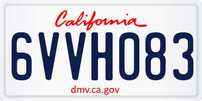 CA license plate 6VVH083