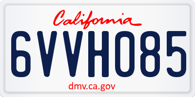 CA license plate 6VVH085
