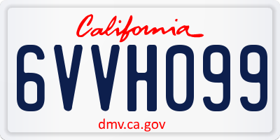 CA license plate 6VVH099
