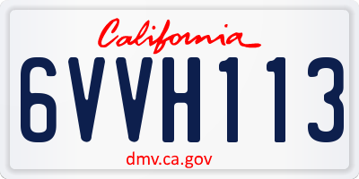 CA license plate 6VVH113