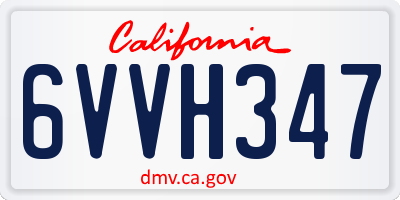 CA license plate 6VVH347