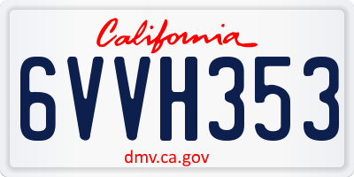 CA license plate 6VVH353
