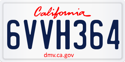 CA license plate 6VVH364