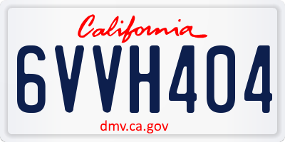 CA license plate 6VVH404
