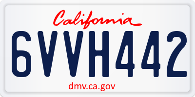 CA license plate 6VVH442