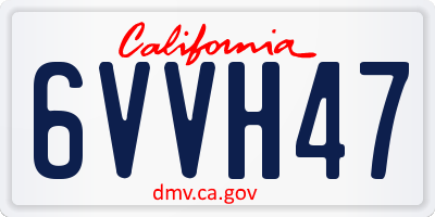 CA license plate 6VVH47