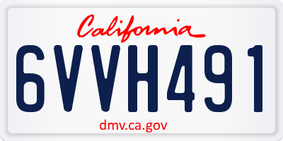 CA license plate 6VVH491