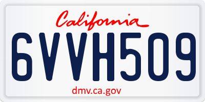 CA license plate 6VVH509