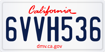 CA license plate 6VVH536
