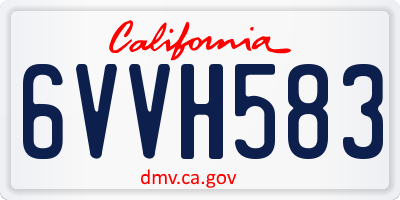 CA license plate 6VVH583