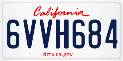 CA license plate 6VVH684