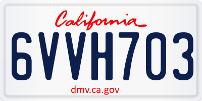 CA license plate 6VVH703