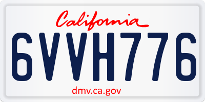 CA license plate 6VVH776
