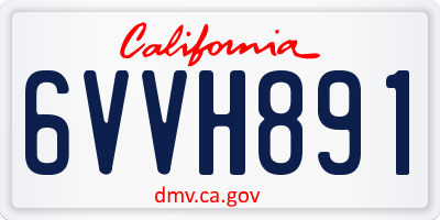 CA license plate 6VVH891