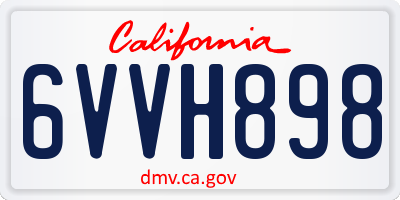 CA license plate 6VVH898