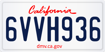 CA license plate 6VVH936