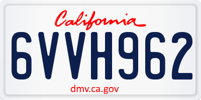 CA license plate 6VVH962