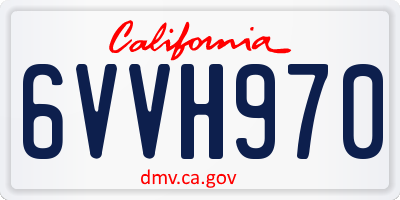 CA license plate 6VVH970