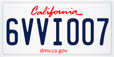 CA license plate 6VVI007