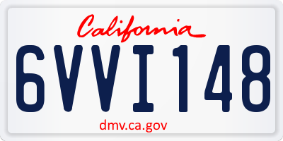 CA license plate 6VVI148