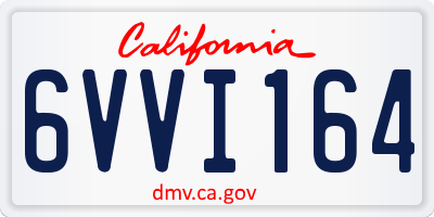 CA license plate 6VVI164