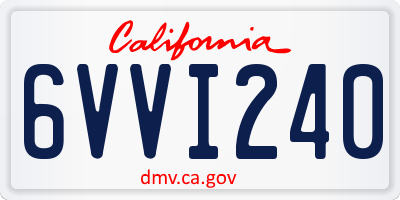CA license plate 6VVI240