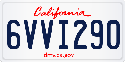 CA license plate 6VVI290