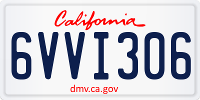 CA license plate 6VVI306