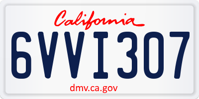 CA license plate 6VVI307