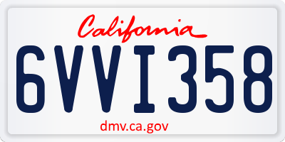 CA license plate 6VVI358