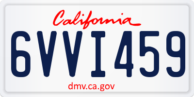 CA license plate 6VVI459