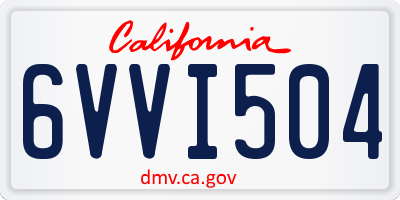 CA license plate 6VVI504