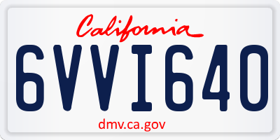 CA license plate 6VVI640