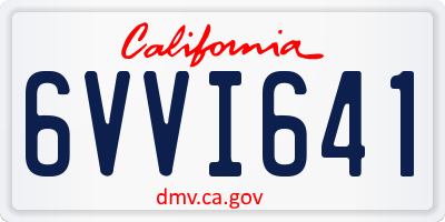 CA license plate 6VVI641