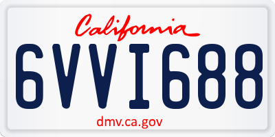 CA license plate 6VVI688