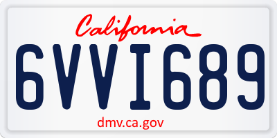 CA license plate 6VVI689