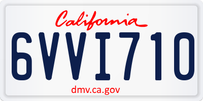 CA license plate 6VVI710