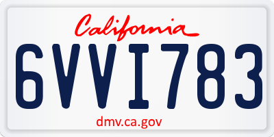 CA license plate 6VVI783