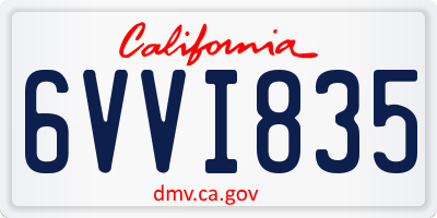 CA license plate 6VVI835