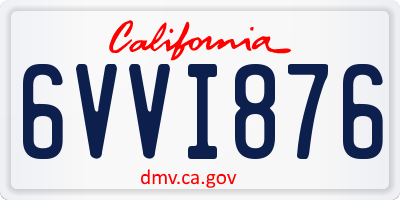 CA license plate 6VVI876