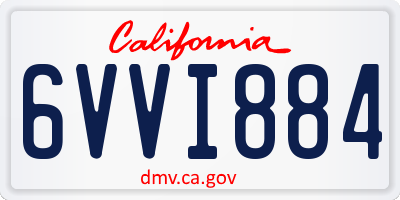 CA license plate 6VVI884