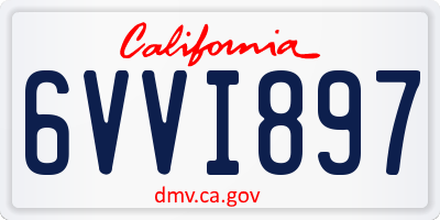 CA license plate 6VVI897
