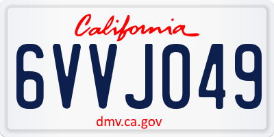 CA license plate 6VVJ049