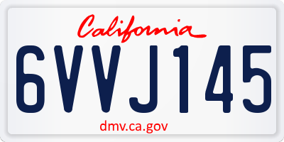 CA license plate 6VVJ145