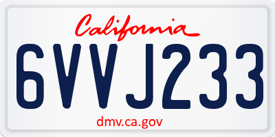 CA license plate 6VVJ233