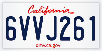 CA license plate 6VVJ261