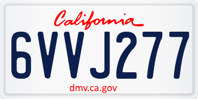 CA license plate 6VVJ277