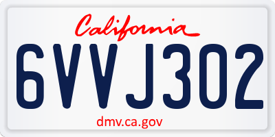 CA license plate 6VVJ302