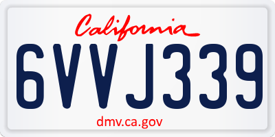 CA license plate 6VVJ339