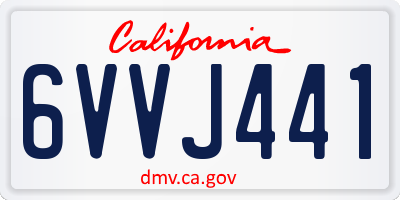CA license plate 6VVJ441